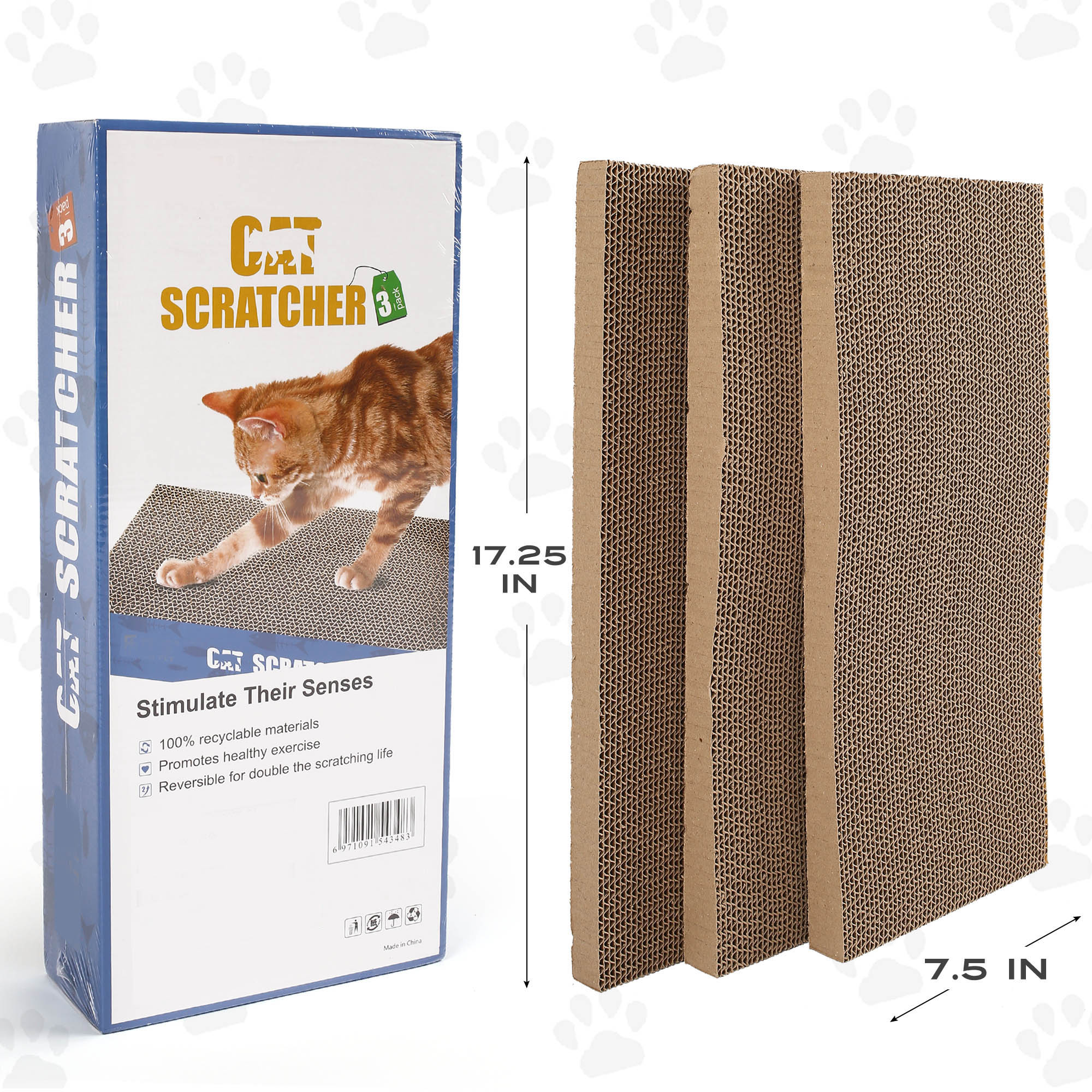 Prime Pets 3-in-1 Reversible Cat Scratcher Cardboard photo 2