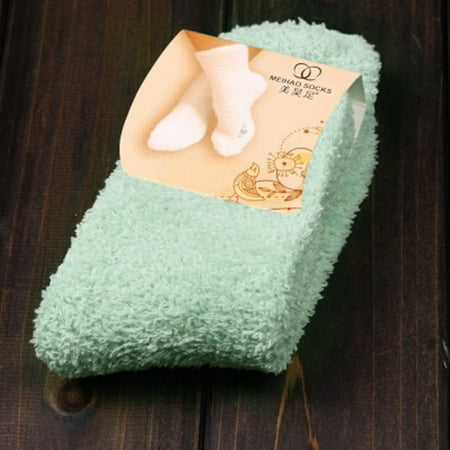 

MIARHB Home Women Girls Soft Bed Floor Socks Fluffy Warm Winter Pure Color