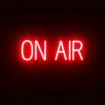 SpellBrite ON AIR LED Sign for Business. 20.6" x 6.3" Red ON AIR Sign Has Neon Sign Look With Energy Efficient LED Light Source. Visible from 500 Feet, 8 Animation Settings.