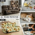 thumbnail image 5 of Xoenoiee Embroidery Sunflower Print Waterproof Recliner Sofa Slipcovers, 8 Pieces Stretch Reclining Couch Covers for 3 Cushion Couch Sofa Washable Furniture Covers for Dogs, Pets, Kids, 5 of 7