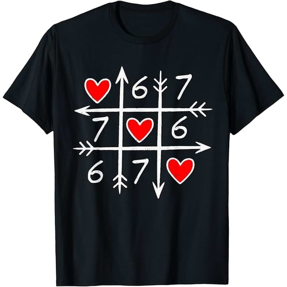 Valentines Day Six Seven 67 Meme 6 7 Heart Boys Girls Kids T-Shirt
