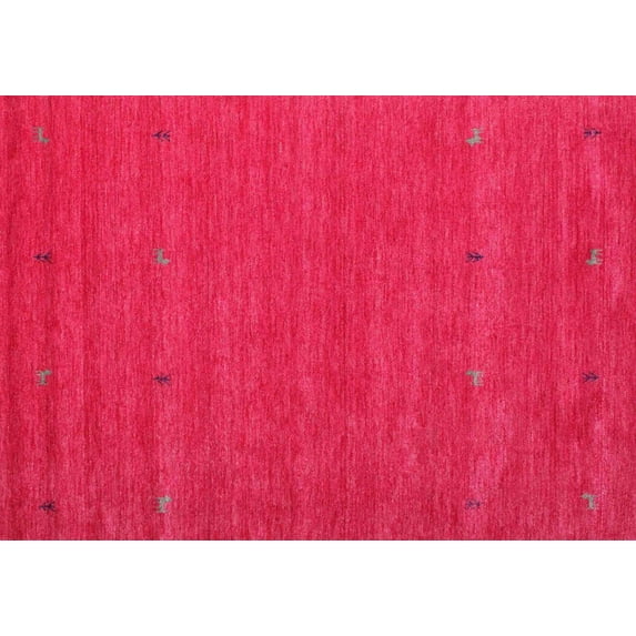 Ahgly Company Machine Washable Indoor Rectangle Contemporary Ferrari Red Area Rugs, 6' x 9'