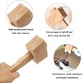 thumbnail image 3 of Wooden Carpenter's Mallet Hammer Handle Beech Carpentry Tool Inclined Strike For DIY Work From 245 mm, 3 of 5