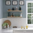 thumbnail image 6 of Ballucci 36" Floating Shelves, 2-Pack Wood Wall Shelf Set with Invisible Brackets, 8" Deep, Oak Finish, 6 of 9