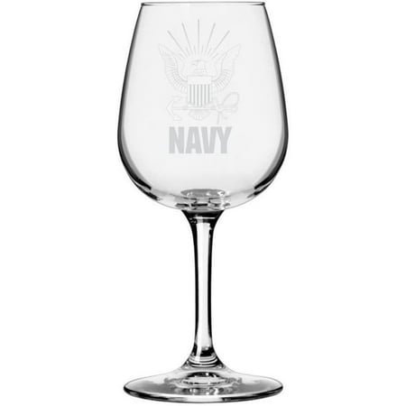 

United States Navy Etched All Purpose 12.75oz Libbey Wine Glass
