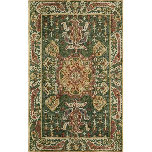 Momeni TANGITAN25GRN5080 Tangier Indian Hand Tufted Area Rug, Green - 5 x 8 ft.