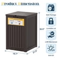thumbnail image 5 of Nihsuao 53-Gallon Outdoor Package Delivery Box - Large Resin Storage Container with Lockable Lid, Waterproof Deck Box for Porches, Patios, Curbside, Brown, 5 of 8