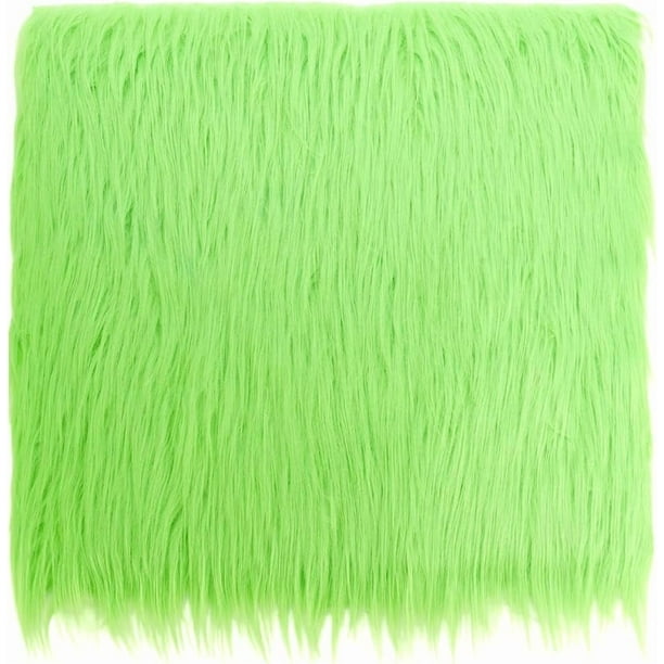 Tela de pelo verde de 20x20 pulgadas, cortes de pelo suave y esponjoso, parches cuadrados de pelo peludo, cuadrados de felpa