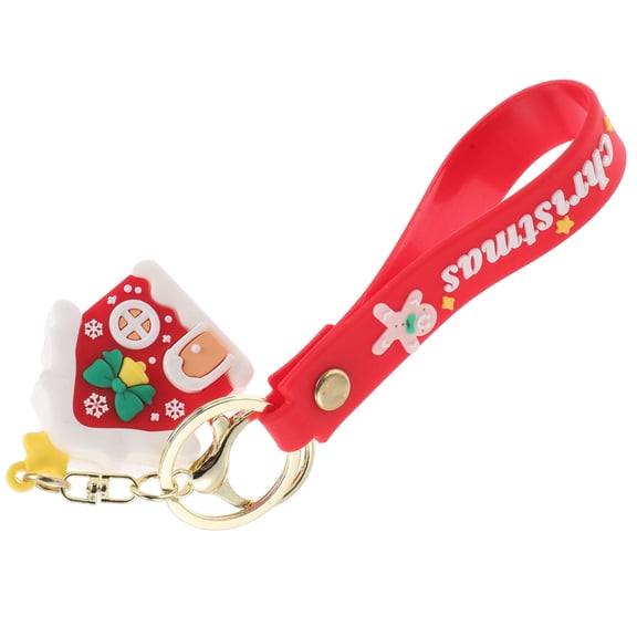 GETAJGHSD Christmas House Shaped Keychain Portable Festive Charm for Bag Or Keys