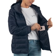 Alpine Swiss Eva Women’s Hooded Puffer Jacket | Lightweight Down Alternative Coat | Warm Water-Resistant Packable Winter Outerwear with Zip Pockets