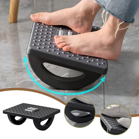 XIBUFE 2026 New Foot Rest Under Desk at Work,Rocking Foot Stool,Ergonomic Desk Footrest with Roller Massage for Pressure Relief,Rocker Balance Board Comfortable Leg Rest for Office & Home