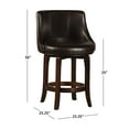 thumbnail image 2 of Hillsdale Furniture Napa Valley Wood Counter Height Swivel Stool, Dark Brown Cherry with Dark Brown Faux Leather, 2 of 8