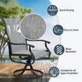 thumbnail image 4 of Patio Swivel Chairs Set of 2, Outdoor High Back Rocker Dining Chairs with All-Weather Textilene Mesh and Metal Frame, Comfortable Swivel Chairs for Patio, Garden, Deck, and Backyard (Gray), 4 of 7