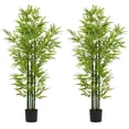 thumbnail image 1 of HOMCOM 5' Artificial Bamboo Tree, Indoor Fake Plant in Pot, Set of 2, 1 of 10