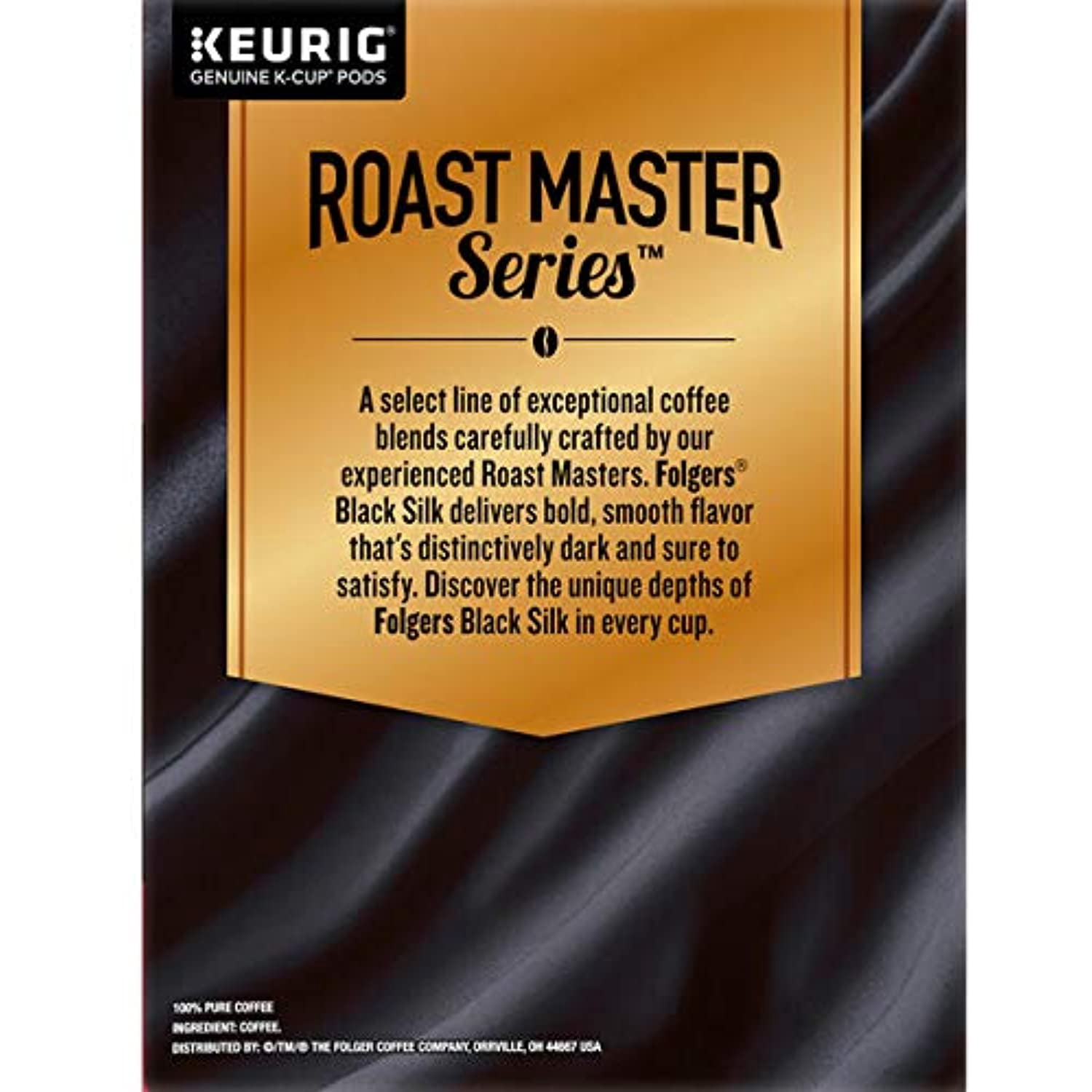 Folgers Black Silk Coffee, Dark Roast, K Cup Pods For Keurig Coffee Makers, 48Count