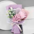 thumbnail image 7 of Opvise Faux Bouquet Not Wither High Color Fastness Realistic Appearance Fadeless No Watering Wonderful Gift Long Lasting Simulation Carnation Rose Soap Bouquet for Dating Blue, 7 of 7