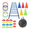thumbnail image 3 of DYNWAVECA Agility Ladder Portable Staircase Balance Jumping Obstacles Adjustable Rungs 44 Piece Blue, 3 of 10