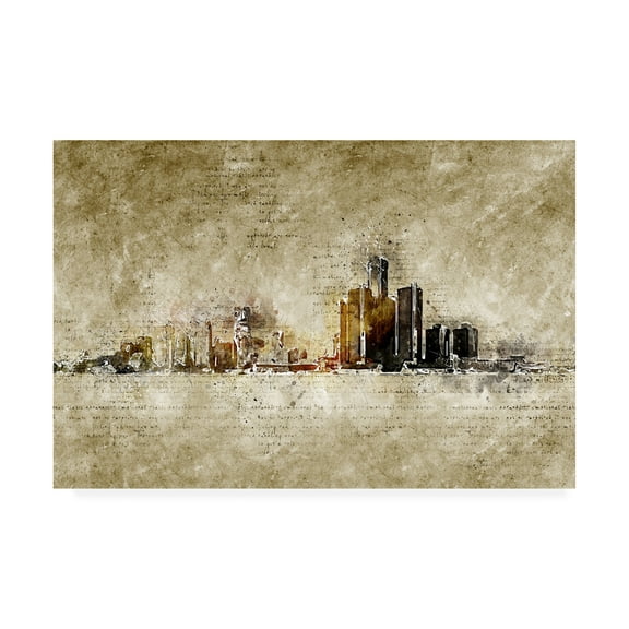 Trademark Fine Art 'Detroit Michigan' Canvas Art by Incado