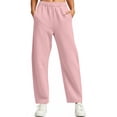 thumbnail image 2 of Naotn Sweatpants for Women Fall Casual Elastic High-Waisted Curved Leg Sweat Pants Comfy Outdoor Workout Travel Pants with Pockets Pink 3XL, 2 of 10