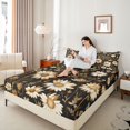 thumbnail image 3 of Manfei Rustic Wildflower Daisy Bed Sheets 4-Piece,Cottagecore Blossom Full Size Sheets,1 Flat Sheet,1 Fitted Sheet and 2 Pillowcases, 3 of 6