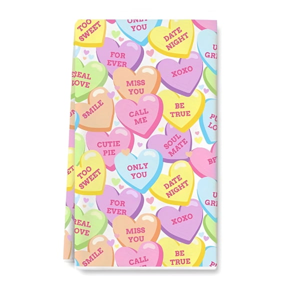 AUQ Valentine's Day Fuzzy Blanket Conversation Candy Heart Throw Blanket Colorful Cozy Flannel Blanket for Home Bed Sofa Couch Chair,50 x 60"