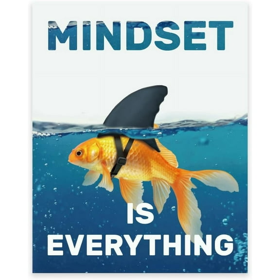 1 Pc Mindset is Everything Wall Art Unframed Positive Quotes Inspirational Prints Poster Creative Art Print Motivational Wall Art Poster for Home Office School 13.78x11.02 Inch