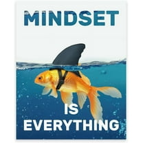 1 Pc Mindset is Everything Wall Art Unframed Positive Quotes Inspirational Prints Poster Creative Art Print Motivational Wall Art Poster for Home Office School 13.78x11.02 Inch