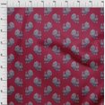 thumbnail image 3 of oneOone Georgette Viscose Fabric Peacock Block Print Sewing Fabric BTY 42 Inch Wide, 3 of 4