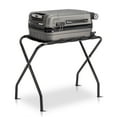 thumbnail image 4 of 3 Pack Portable Folding Metal Luggage Rack with Nylon Belts Suitcase Stand Holder Shelf, 27" x 16" x 22", Black, 4 of 22