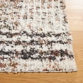 thumbnail image 3 of SAFAVIEH Jericho Rowan Striped Polyester Shag Area Rug, Black/Rust, 6'7" x 6'7" Square, 3 of 8