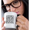thumbnail image 2 of 3drose, Introverts Unite. Here, Uncomfortable, Want to Go Home. Black on White, 15oz Two-tone Black Mug, 2 of 6