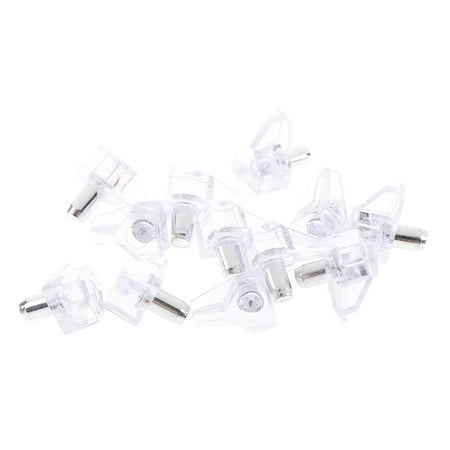 

12Pcs Clear Shelf Peg Support Plug in Stud Steel Pin Cabinet Cupboard 5mm Hole