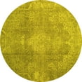 thumbnail image 1 of Ahgly Company Machine Washable Indoor Round Persian Yellow Bohemian Area Rugs, 8' Round, 1 of 4