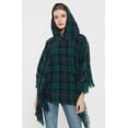 thumbnail image 6 of YooGuoGuo Women's Plaid Hooded Shawl Wrap Knitted Cape Poncho Pullover Hoodie Sweater Blanket Poncho with Fringes Winter Fall, 6 of 7