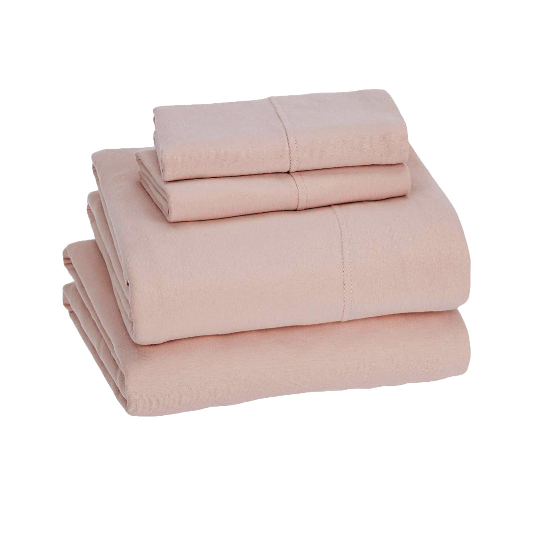 EnvioHome Quality Knit 100 Plain Cotton Jersey Bed Sheet Set Deep Pocket Fitted sheet Set