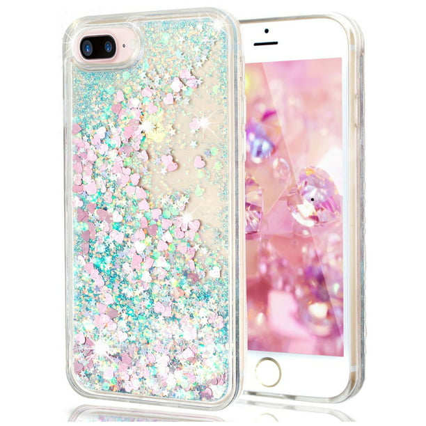 Voorspellen Bliksem Verdorde For iPhone 6 4.7" iPhone 6s 4.7" Mint Floating Hearts Liquid Waterfall  Sparkle Glitter Quicksand Case - Walmart.com