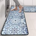 thumbnail image 2 of Kitchen Rugs Sets Of 2,Blue Ethnic Geometric Pattern Anti Fatigue Kitchen Mat Rugs Non Slip Washable,Decorative Kitchen Floor Mats for Kitchen,Sink,Laundry,17"x47"+17"x47", 2 of 5
