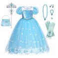 thumbnail image 5 of Elsa Costume Girls Frozen Dress Snow Queen Cosplay Halloween Birthday Party Elegant Toddler Kids Dress Up Carnival Clothes 2-8Y, 5 of 5