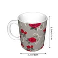thumbnail image 2 of Yiaed Rose Flowers Print Ceramics Coffee,Large Handle Design,Extra Large Tea and Coffee Cup for Office and Home Mugs, 2 of 6