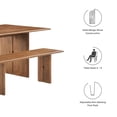 thumbnail image 3 of 72 Inch Dining Table, Walnut, Wood, Rectangular, Kitchen Cafe Bistro Hospitality Restaurant, Modern Contemporary HB35903, 3 of 6