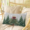 thumbnail image 4 of Grey Christmas Pillow Covers, Linen Long Throw Pillow Case, Snowflake Xmas Christmas Tree Holiday Pillow Protector Decorative Cushion Cover for Living Room/Bedroom 12" x 20", 4 of 8