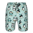 thumbnail image 3 of Pofeuu Winter Skiing Penguin Prin Men's Swim Trunks Quick Dry Bathing Suit Swimming Board Shorts Mesh Lining Beach Swimwear-XX-Large, 3 of 6