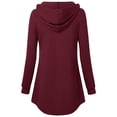 thumbnail image 4 of Gibobby Playeras Deportivas Blusas sexys con cuello en V para mujer, blusas tipo túnica con capucha de manga larga, suéter con botones, sudadera con capucha, sudaderas suaves y cálidas（Rojo， S), 4 of 5