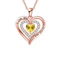 thumbnail image 2 of YYKihy Necklace For Women Love Heart Pendant Birthstone Necklaces For Women Jewelry For Women Anniversary Birthday Gifts For Women Her Wife Mom Valentines Mothers Day Gifts, 2 of 5