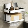 thumbnail image 1 of Suncoda Organization and Storage Wall Mounted Toilet Paper Box Toilet Paper Roll Toilet Paper Holders Non Perforated Toilet Paper Storage Rack Mobile Phone Storage Rack, 1 of 6