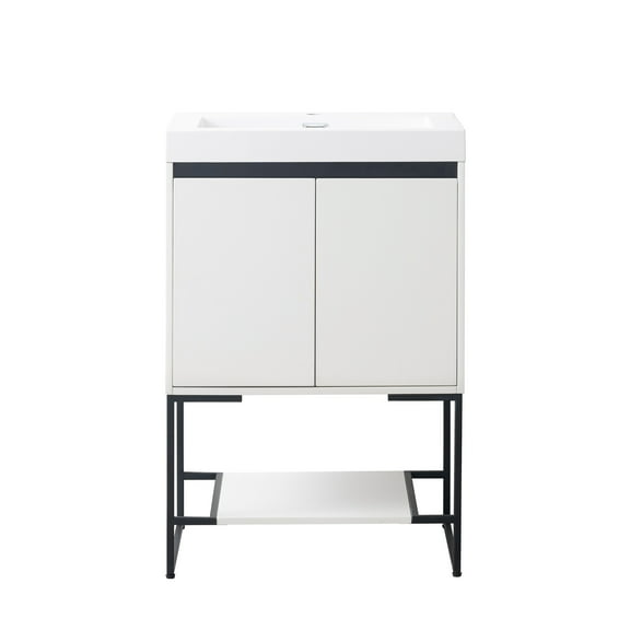 Freestanding Bathroom Vanity Set with Open Shelf