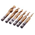 thumbnail image 1 of Juego de 6 Brocas avellanadoras hexagonales combinadas yuxing HSS Titanium M10 doradas, 1 of 5