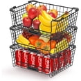 thumbnail image 1 of ENAVANT Large Stackable Metal Wire Storage Baskets, Storage Bin with Handles, Set of 3, 1 of 6