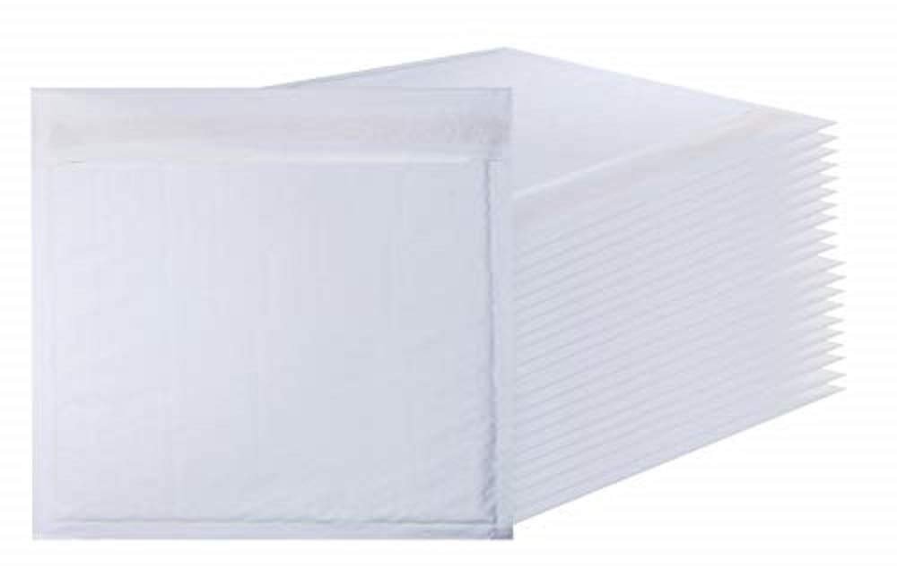Pack of 2000 CD Size Kraft White Bubble Mailers 7.25 x 7 Padded
