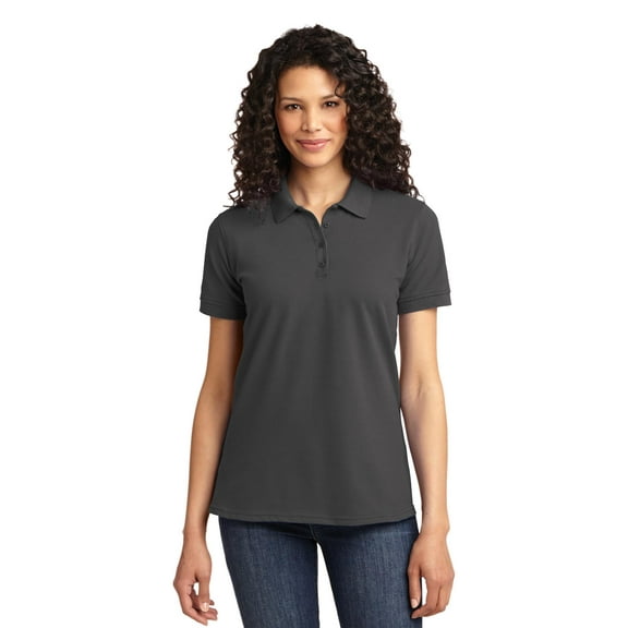 Port & Company Ladies Core Blend Pique Polo-M (Charcoal)